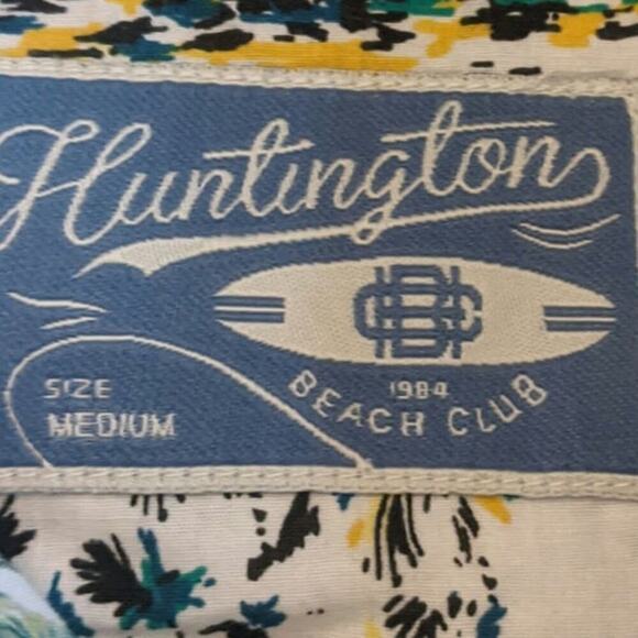 Huntington Beach Club Vintage Palm Leaf Button Down Shirt Medium - Picture 9 of 10
